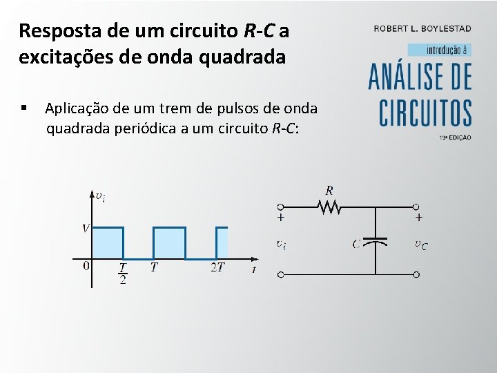 Resposta de um circuito R-C a excitações de onda quadrada § Aplicação de um