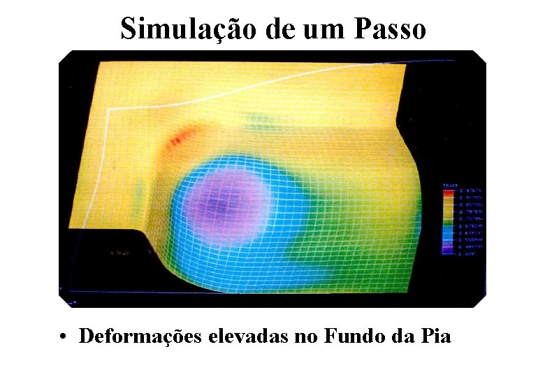 Simulação de um Passo • Deformações elevadas no Fundo da Pia 