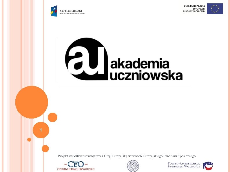 1 Projekt współfinansowany przez Unię Europejską w ramach Europejskiego Funduszu Społecznego 