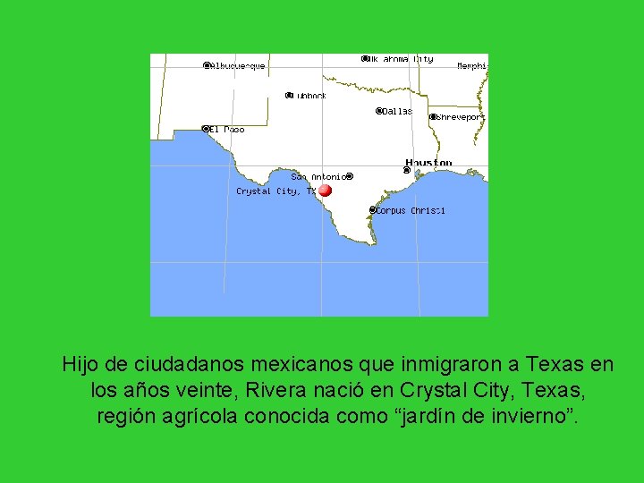 Hijo de ciudadanos mexicanos que inmigraron a Texas en los años veinte, Rivera nació Hijo de ciudadanos mexicanos que inmigraron a Texas en los años veinte, Rivera nació