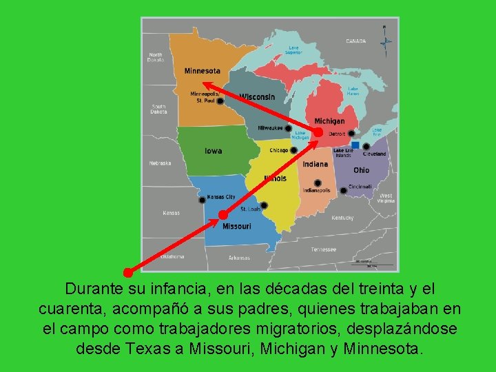 Durante su infancia, en las décadas del treinta y el cuarenta, acompañó a sus Durante su infancia, en las décadas del treinta y el cuarenta, acompañó a sus