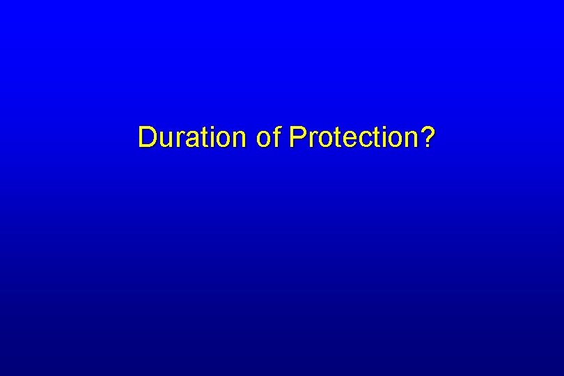 Duration of Protection? 