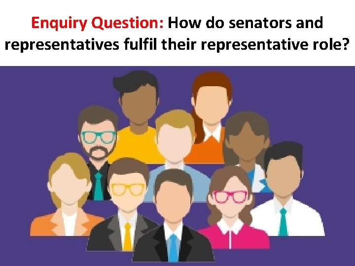 Enquiry Question: How do senators and representatives fulfil their representative role? 