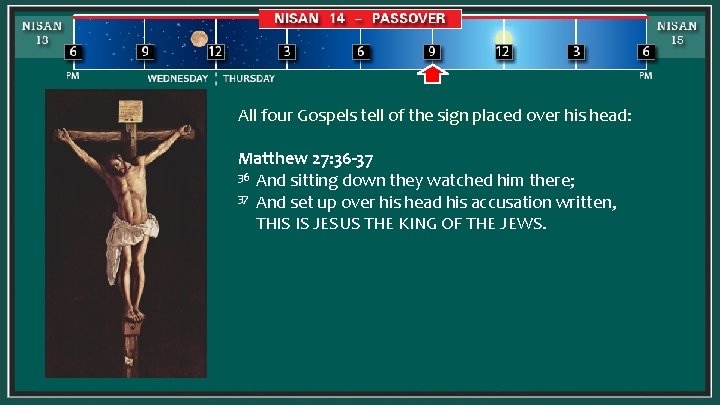 All four Gospels tell of the sign placed over his head: Matthew 27: 36