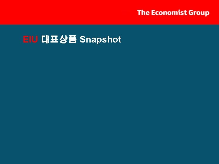 EIU 대표상품 Snapshot 