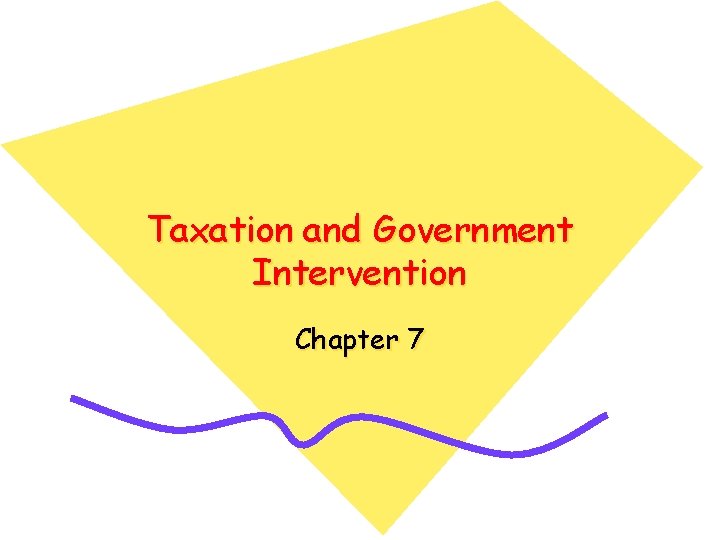 Taxation and Government Intervention Chapter 7 