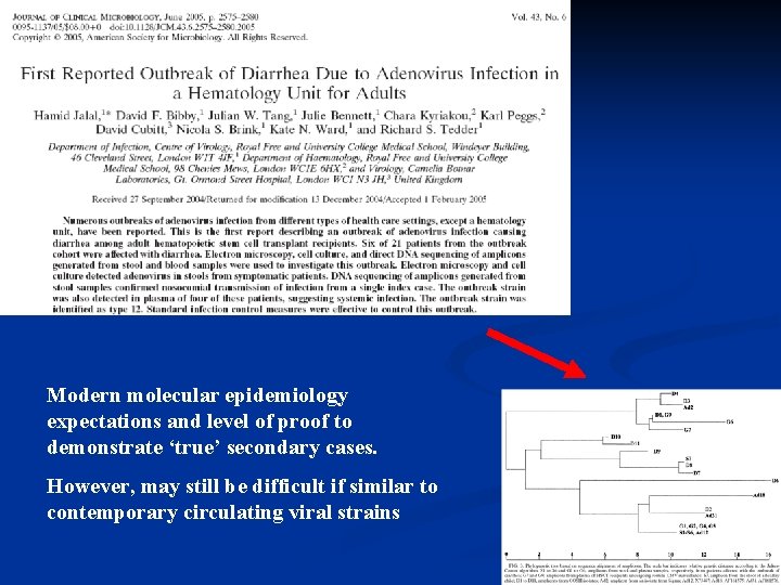 Modern molecular epidemiology expectations and level of proof to demonstrate ‘true’ secondary cases. However,