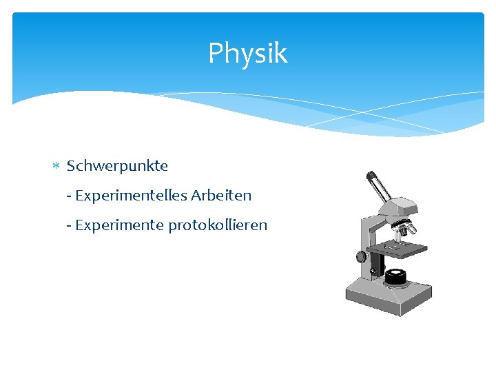 Physik Schwerpunkte - Experimentelles Arbeiten - Experimente protokollieren 