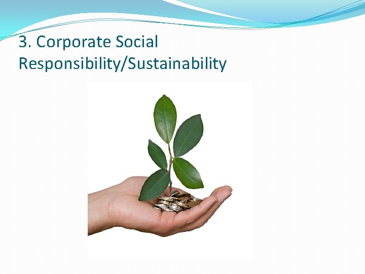 3. Corporate Social Responsibility/Sustainability 