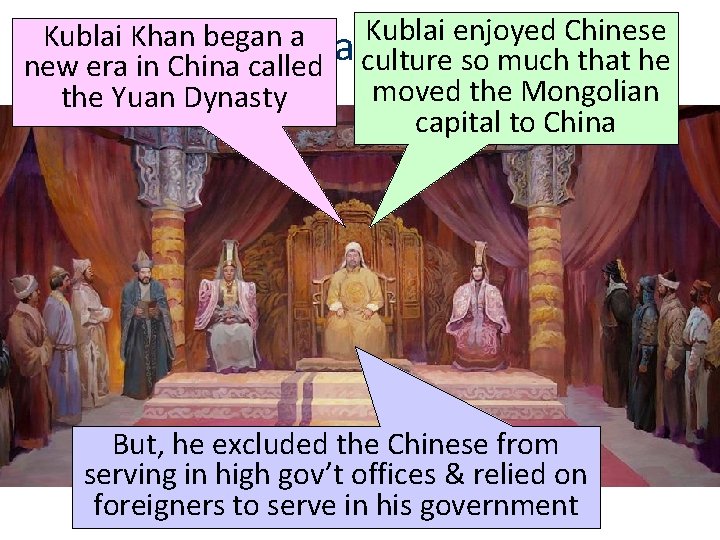 Kublai enjoyed Chinese Kublai Khan began a Kublai Khan culture so much that he