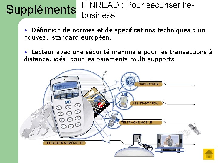 Suppléments FINREAD : Pour sécuriser l’ebusiness • Définition de normes et de spécifications techniques