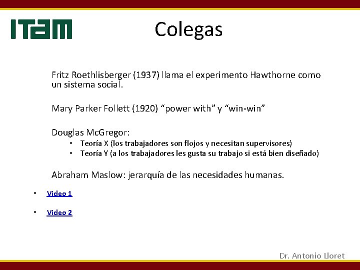 Colegas Fritz Roethlisberger (1937) llama el experimento Hawthorne como un sistema social. Mary Parker Colegas Fritz Roethlisberger (1937) llama el experimento Hawthorne como un sistema social. Mary Parker