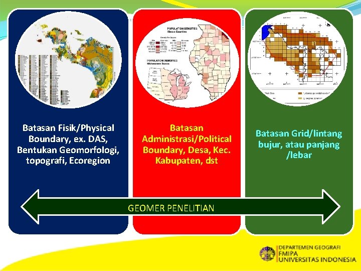 Batasan Fisik/Physical Boundary, ex. DAS, Bentukan Geomorfologi, topografi, Ecoregion Batasan Administrasi/Political Boundary, Desa, Kec.
