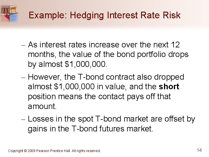 Example: Hedging Interest Rate Risk – As interest rates increase over the next 12