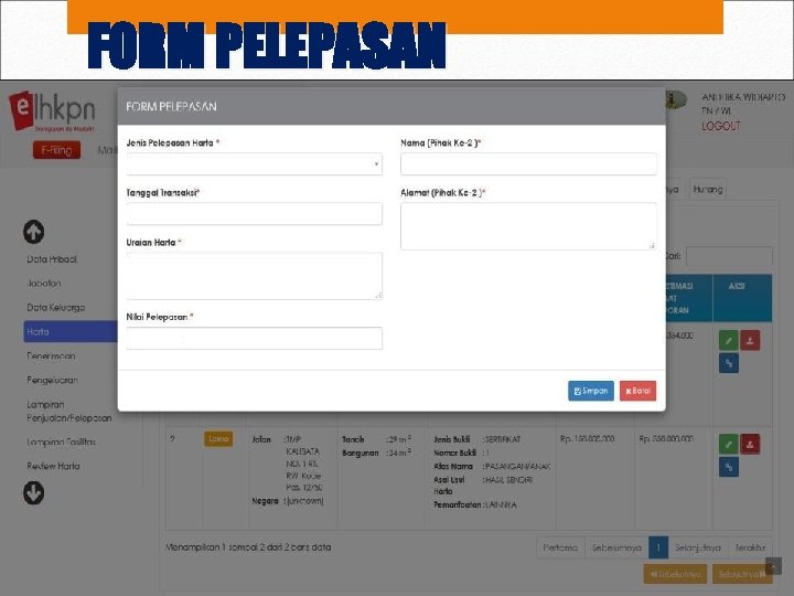 FORM PELEPASAN 