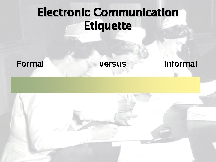 Electronic Communication Etiquette Formal versus Informal 