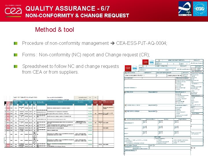 QUALITY ASSURANCE - 6/7 NON-CONFORMITY & CHANGE REQUEST Method & tool Procedure of non-conformity