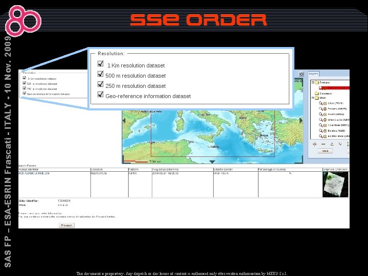 SAS FP – ESA-ESRIN Frascati - ITALY - 10 Nov. 2009 SSE Order This