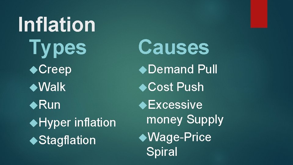 Inflation Types Causes Creep Demand Pull Walk Cost Push Run Excessive Hyper inflation money