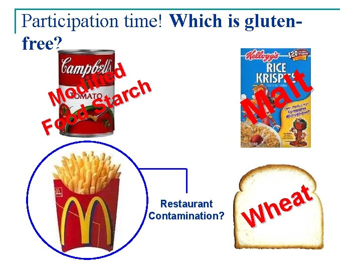 Participation time! Which is glutenfree? d e i f i h d c o Participation time! Which is glutenfree? d e i f i h d c o