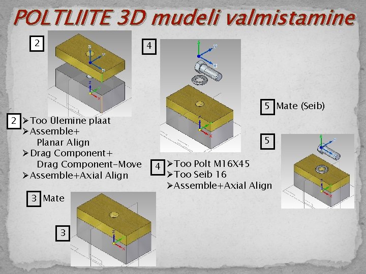 POLTLIITE 3 D mudeli valmistamine 2 4 5 Mate (Seib) 2 ØToo Ülemine plaat