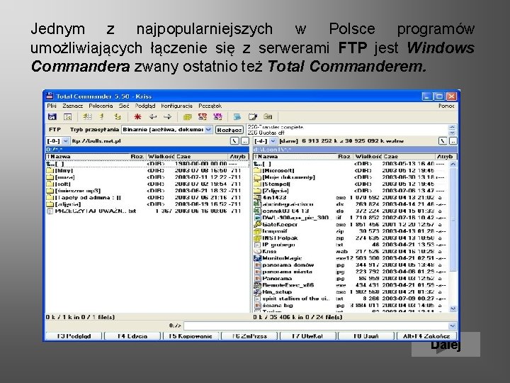 Jednym z najpopularniejszych w Polsce programów umożliwiających łączenie się z serwerami FTP jest Windows