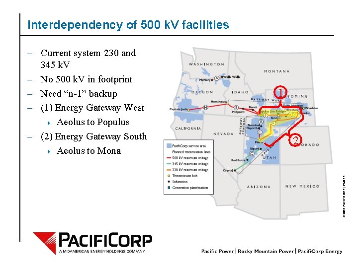 Interdependency of 500 k. V facilities 1 2 © 2000 PACIFICORP | PAGE 6