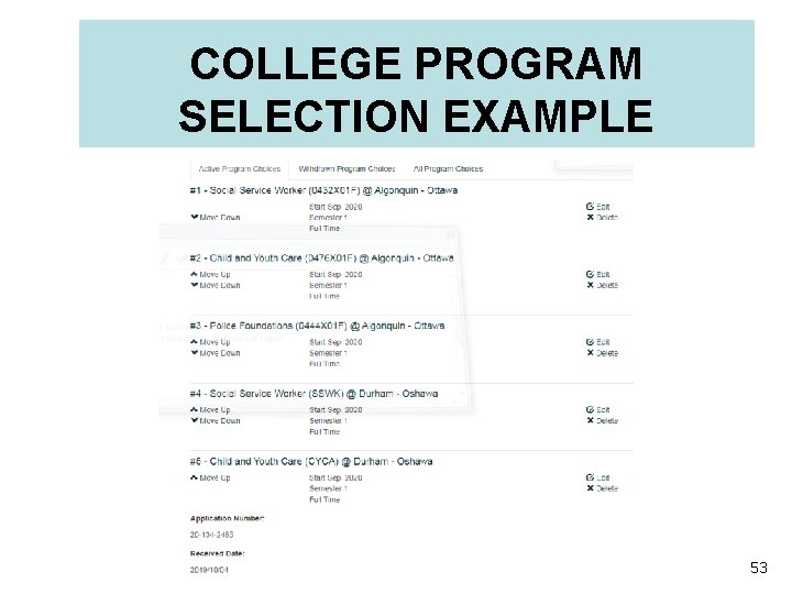 COLLEGE PROGRAM SELECTION EXAMPLE 53 