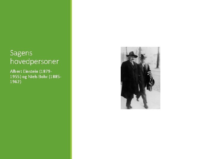 Sagens hovedpersoner Albert Einstein (18791955) og Niels Bohr (18851962) 