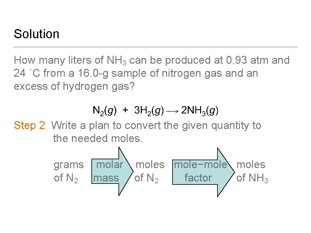 Solution How many liters of NH 3 can be produced at 0. 93 atm