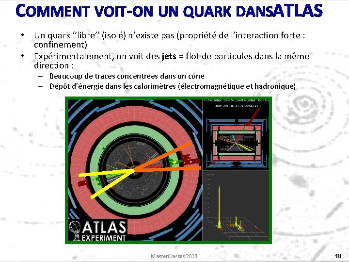 COMMENT VOIT-ON UN QUARK DANSATLAS • Un quark ‘’libre’’ (isolé) n’existe pas (propriété de