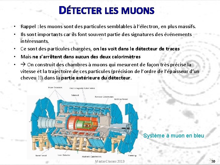 DÉTECTER LES MUONS • Rappel : les muons sont des particules semblables à l’électron,