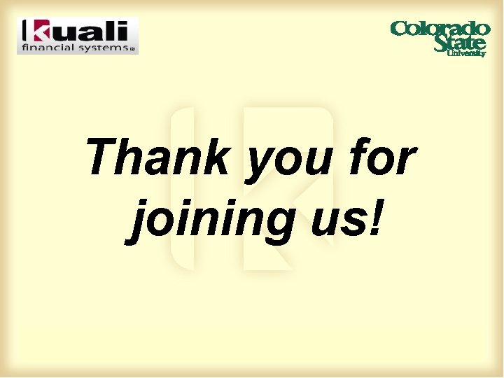 Thank you for joining us! 