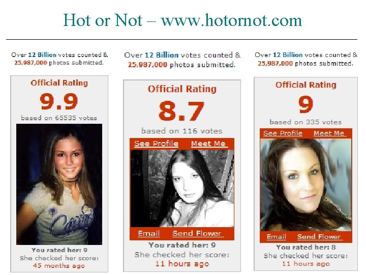 Hot or Not – www. hotornot. com 