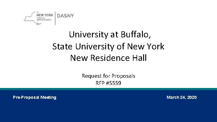 University at Buffalo, State University of New York New Residence Hall Request for Proposals