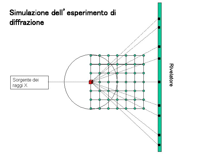 Simulazione dell’esperimento di diffrazione Rivelatore Sorgente dei raggi X 