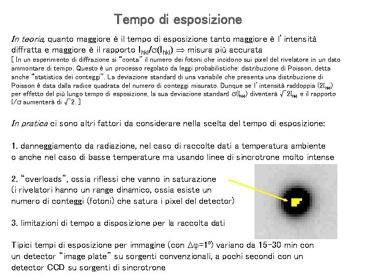 Tempo di esposizione In teoria, quanto maggiore è il tempo di esposizione tanto maggiore