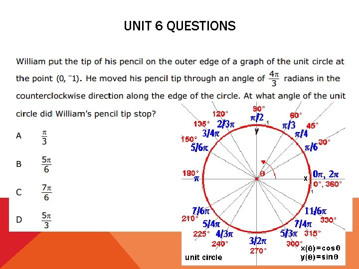 UNIT 6 QUESTIONS 