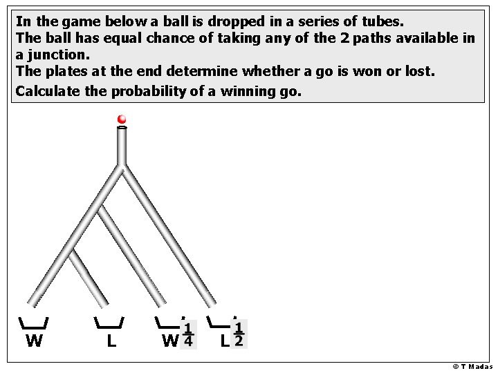 In the game below a ball is dropped in a series of tubes. The