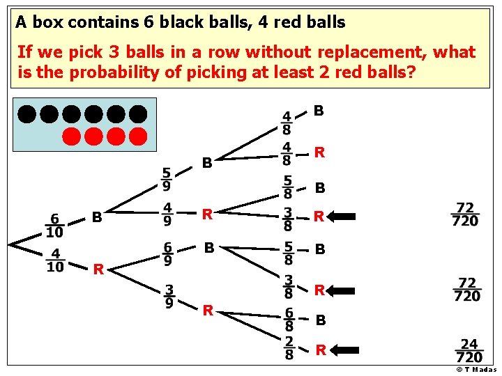 A box contains 6 black balls, 4 red balls If is If we we
