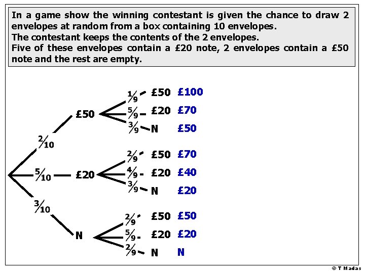 In a game show the winning contestant is given the chance to draw 2