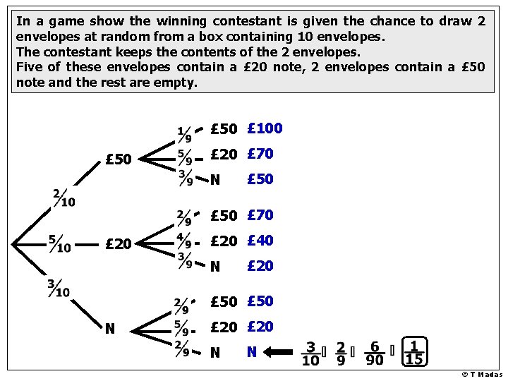 In a game show the winning contestant is given the chance to draw 2