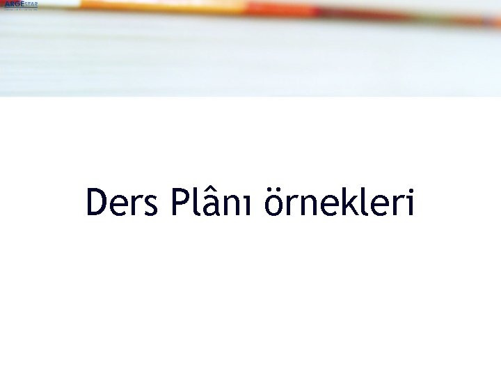Ders Plânı örnekleri 