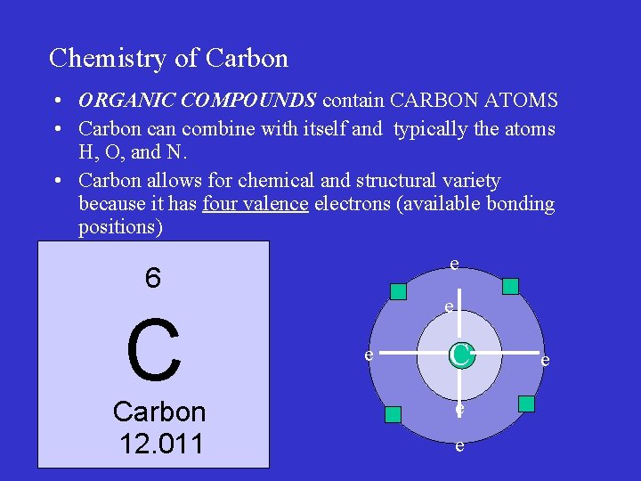 Chemistry of Carbon • ORGANIC COMPOUNDS contain CARBON ATOMS • Carbon can combine with Chemistry of Carbon • ORGANIC COMPOUNDS contain CARBON ATOMS • Carbon can combine with