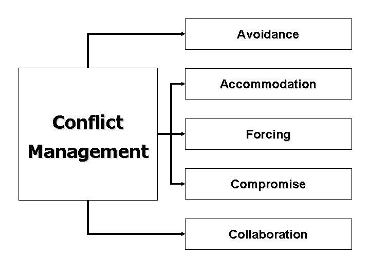 Avoidance Accommodation Conflict Management Forcing Compromise Collaboration 