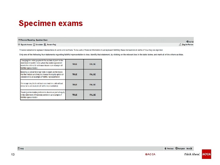 Specimen exams 13 ©ACCA 