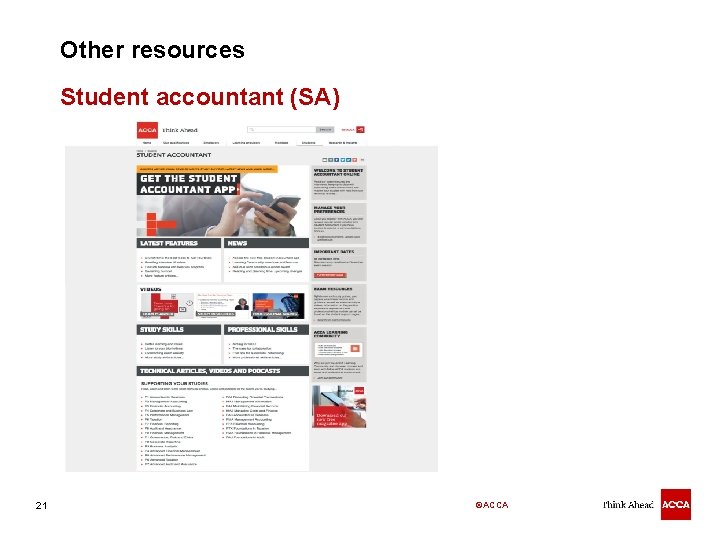 Other resources Student accountant (SA) 21 ©ACCA 
