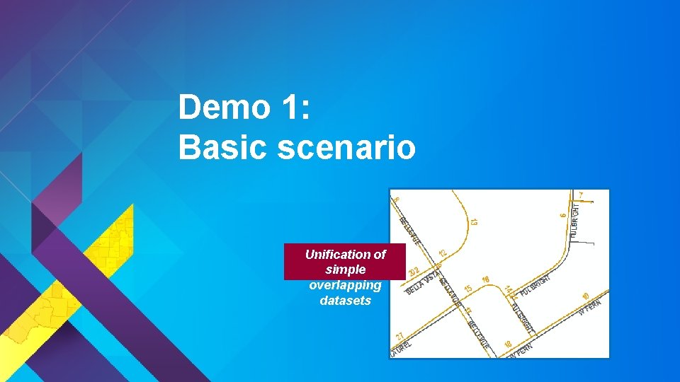 Demo 1: Basic scenario Unification of simple overlapping datasets 