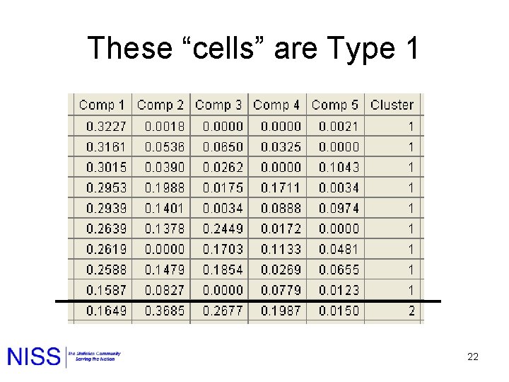 These “cells” are Type 1 22 