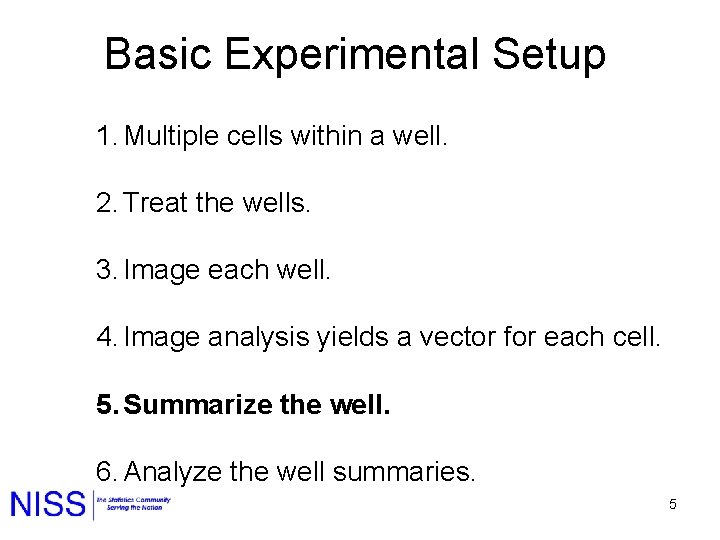 Basic Experimental Setup 1. Multiple cells within a well. 2. Treat the wells. 3.